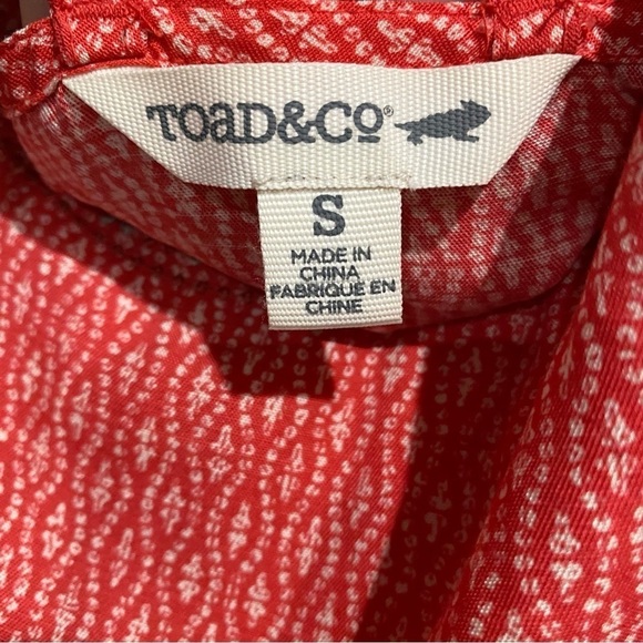 TOAD&CO Windsong Strappy Dress Guava Diamond Print Pockets Beachy Size Small - Picture 7 of 9